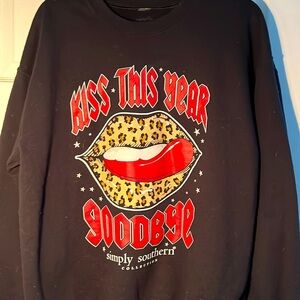 Black simply southern crewneck, size large